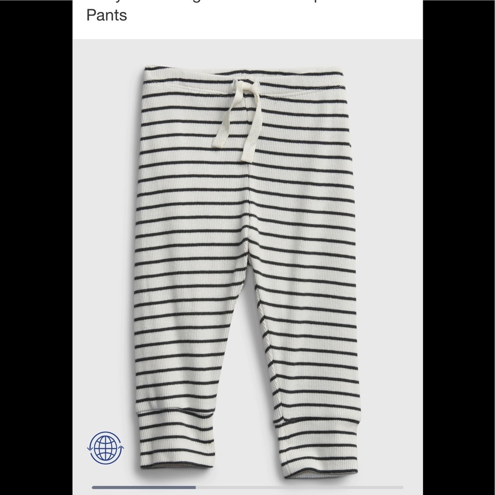 Baby 100% Organic‎ Cotton Stripe Pull-On Pants